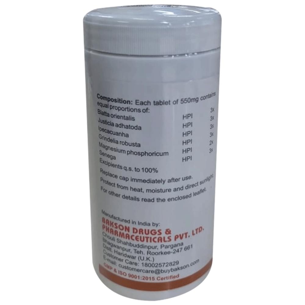 Bakson's Homeopathy Astha Aid Tablet bottle of 200 tablets Bakson's Homeopathy Astha Aid Tablet bottle of 200 tablets