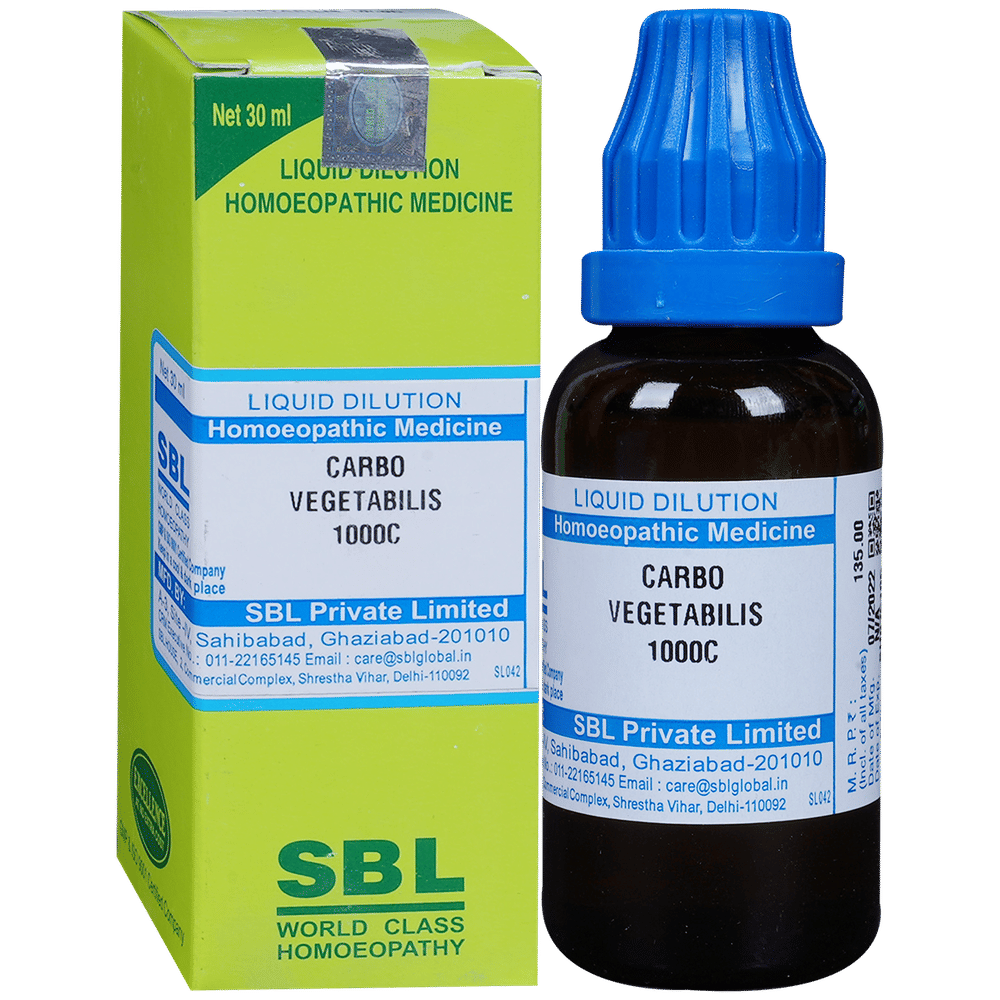 SBL Carbo Vegetabilis Dilution 1000 CH bottle of 30 ml Dilution