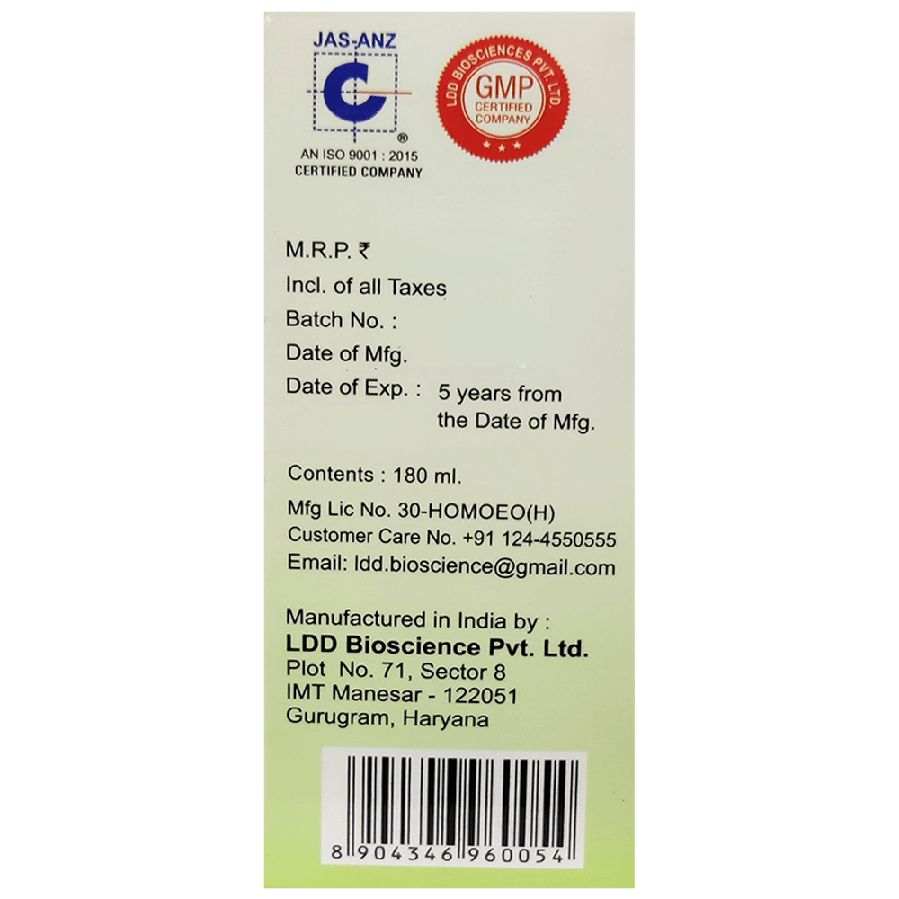 LDD Bioscience Alfalfa-Tone with Ginseng Syrup bottle of 180 ml Syrup LDD Bioscience Alfalfa-Tone with Ginseng Syrup bottle of 180 ml Syrup