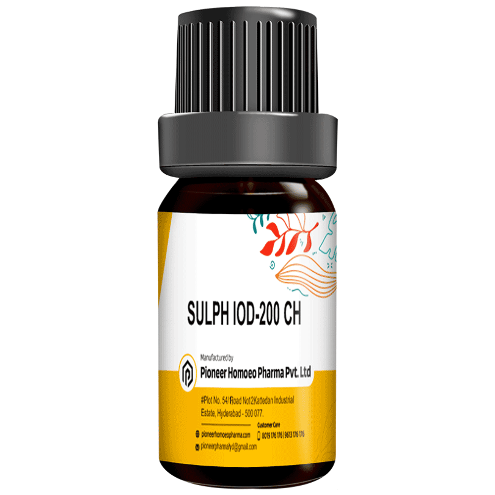Pioneer Pharma Sulph Iod Globules Pellet Multidose Pills 200 CH bottle of 150 tablets