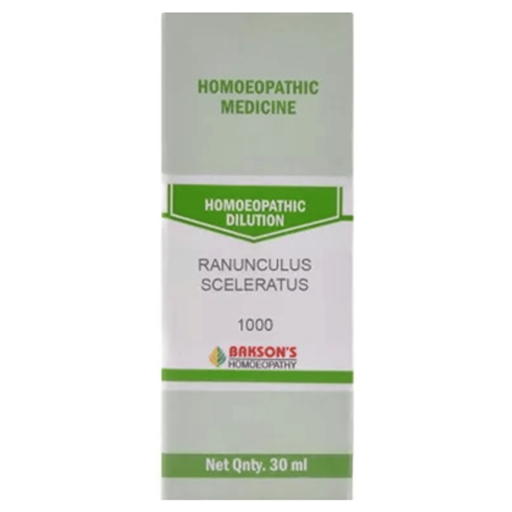 Bakson's Homeopathy Ranunculus Sceleratus Dilution 1000 CH bottle of 30 ml Dilution