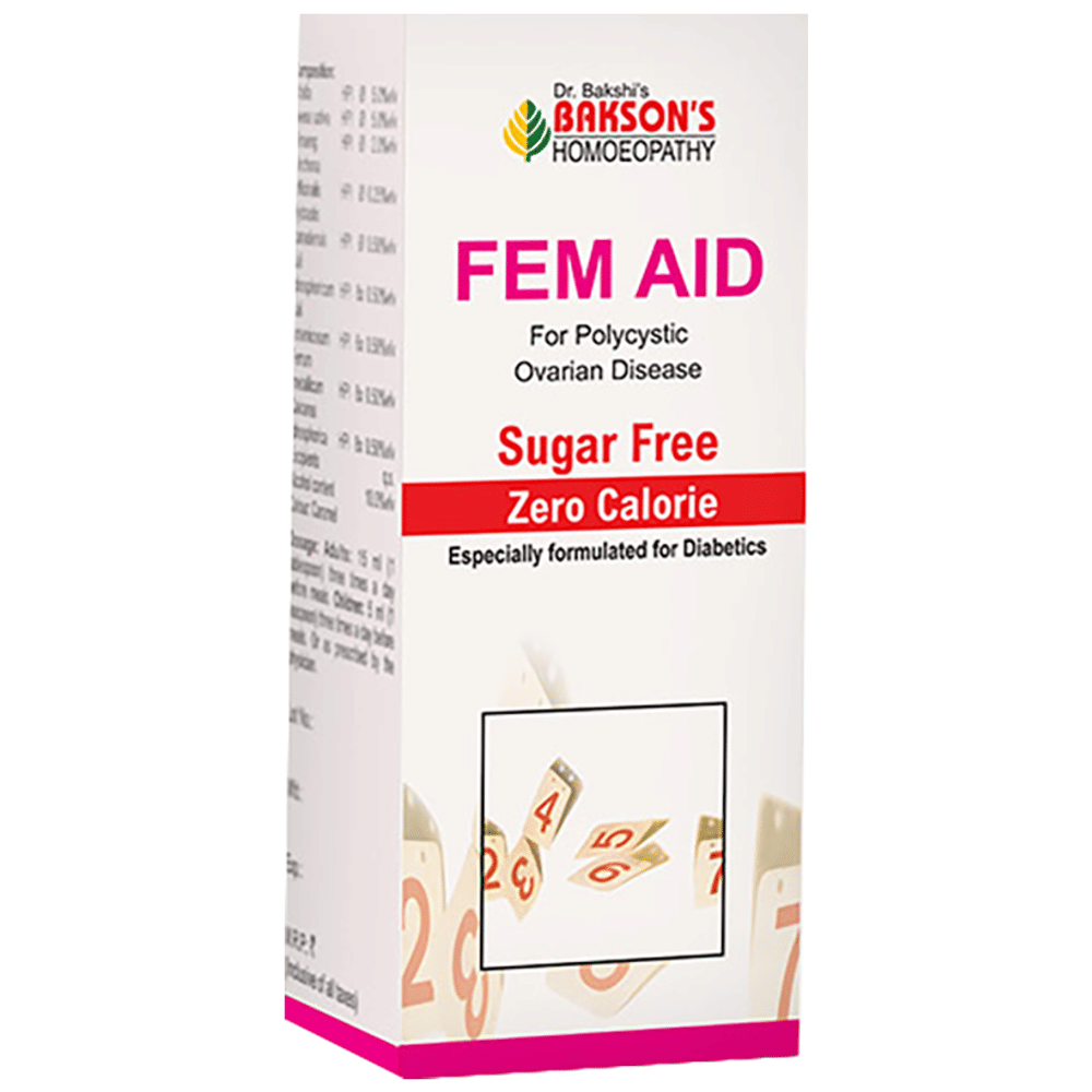 Bakson's Homeopathy Fem Aid Syrup Sugar Free bottle of 115 ml Syrup