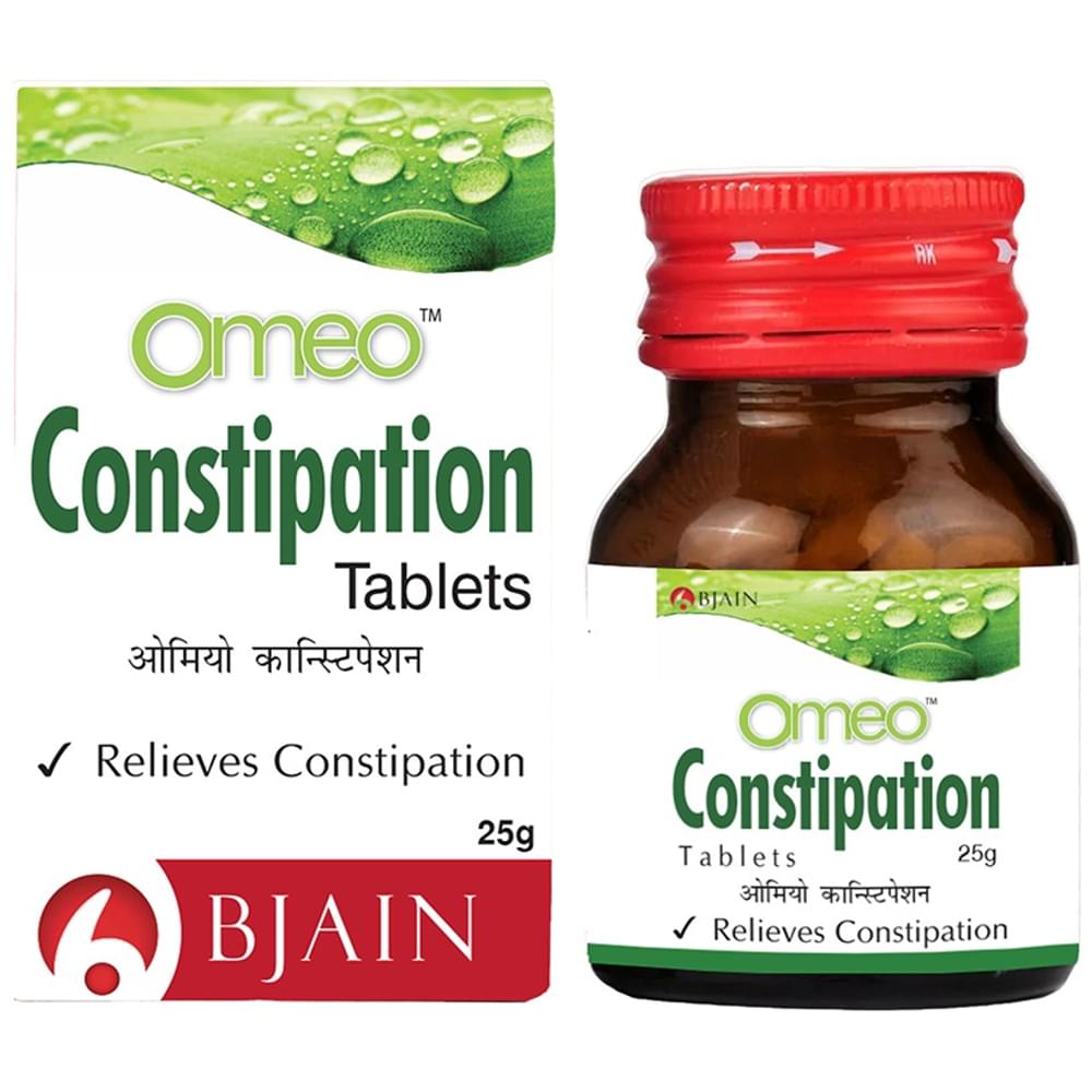 Bjain Omeo Constipation Tablet bottle of 25 gm Tablet