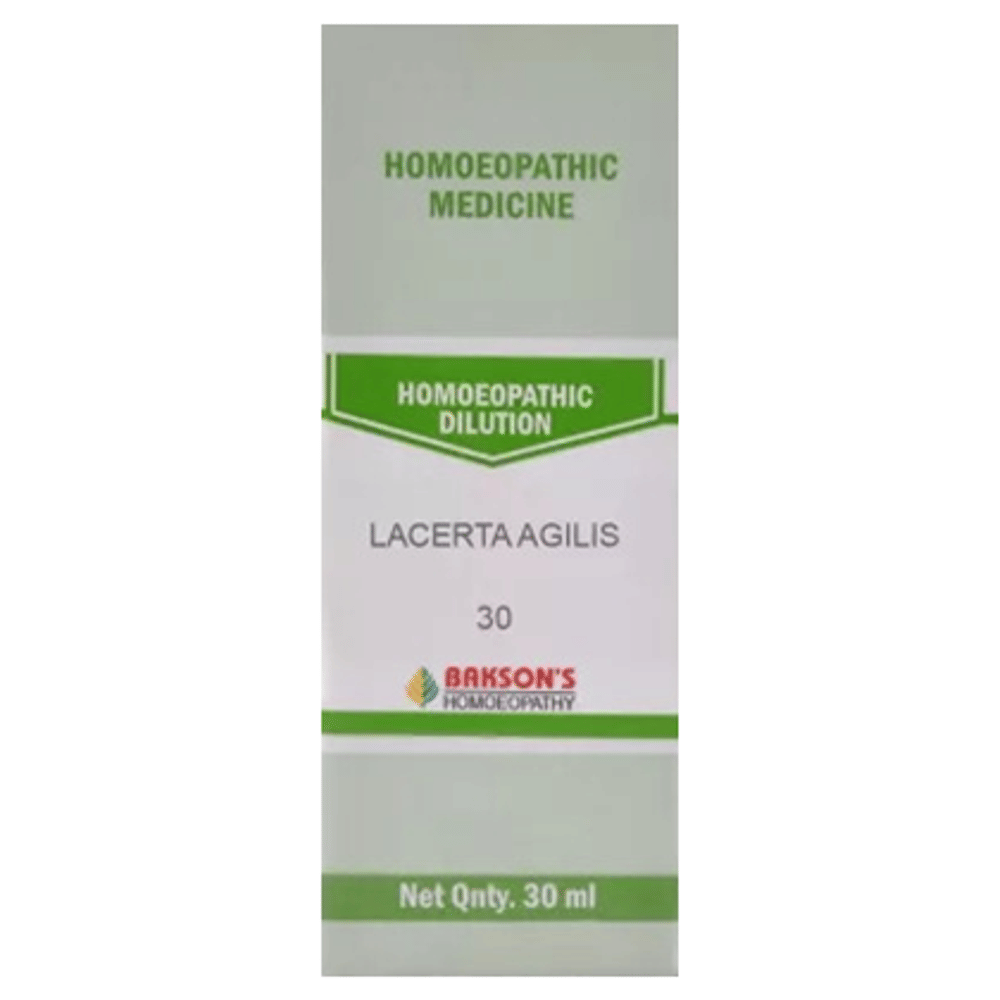 Bakson's Homeopathy Lacerta Agilis Dilution 30 bottle of 30 ml Dilution Bakson's Homeopathy Lacerta Agilis Dilution 30 bottle of 30 ml Dilution