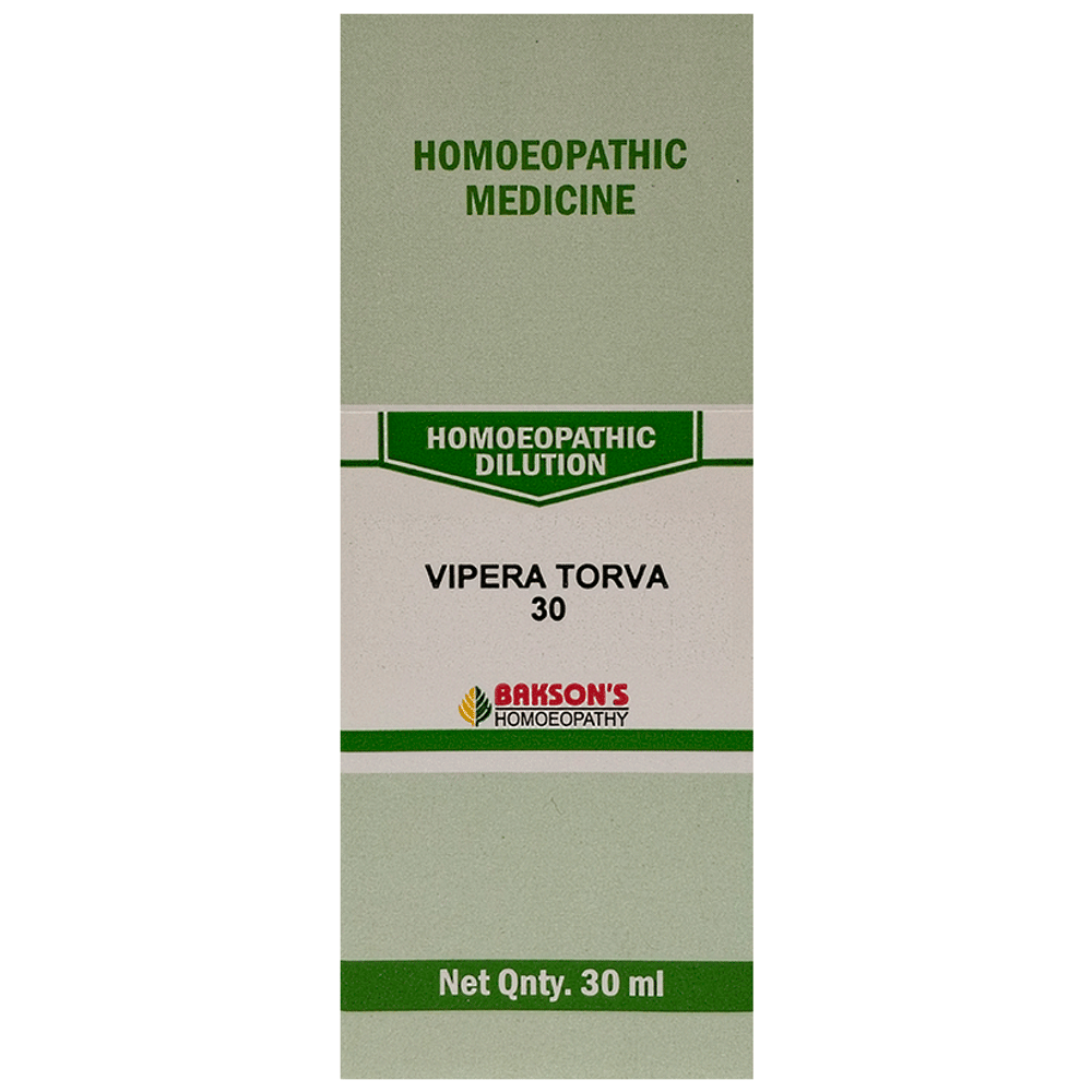 Bakson's Homeopathy Vipera Torva Dilution 30 bottle of 30 ml Dilution Bakson's Homeopathy Vipera Torva Dilution 30 bottle of 30 ml Dilution