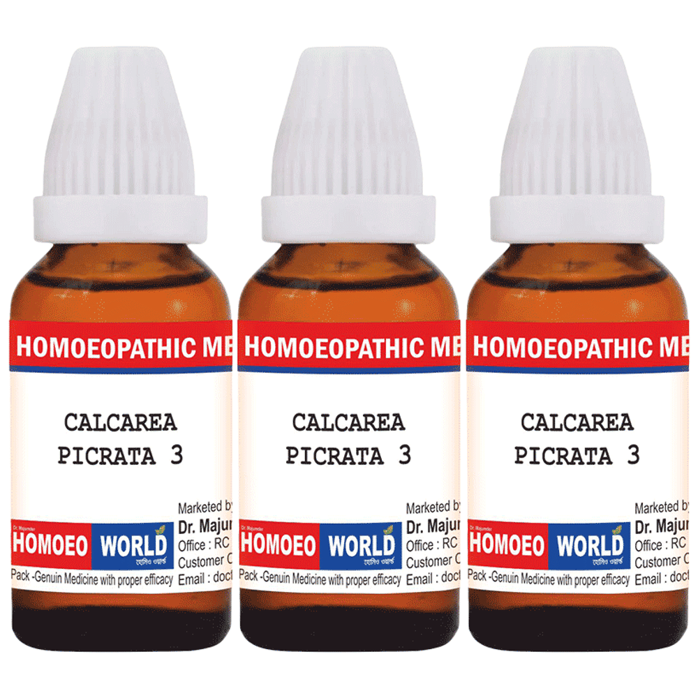 Dr. Majumder Homeo World Calcarea Picrata Dilution(30ml Each) 3 CH combo pack of 3 Packs