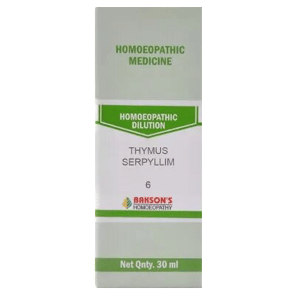 Bakson's Homeopathy Thymus Serpyllum Dilution 6 bottle of 30 ml Dilution