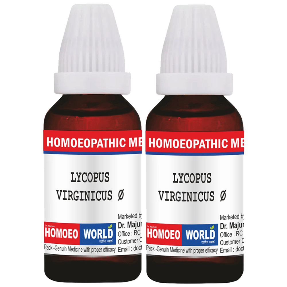 Dr. Majumder Homeo World Lycopus Virginicus Mother Tincture (30ml Each) Q combo pack of 2 bottles