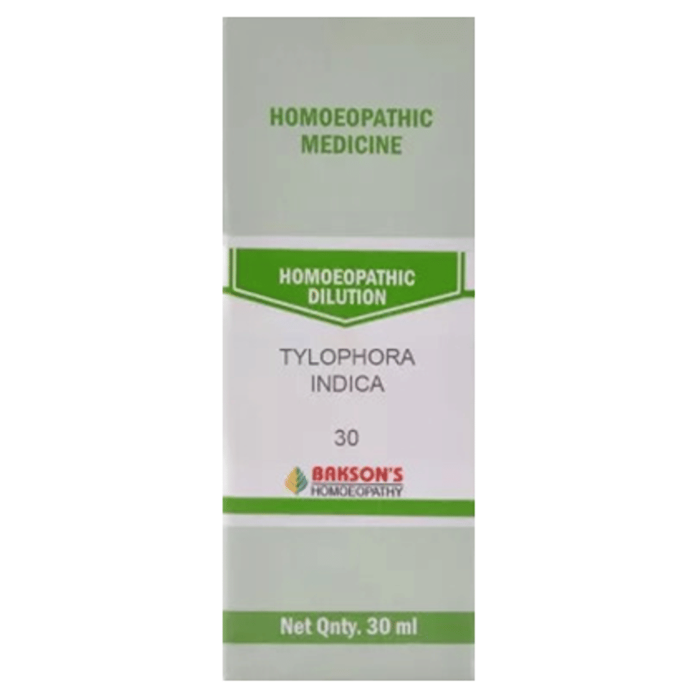 Bakson's Homeopathy Tylophora Indica Dilution 30 bottle of 30 ml Dilution Bakson's Homeopathy Tylophora Indica Dilution 30 bottle of 30 ml Dilution
