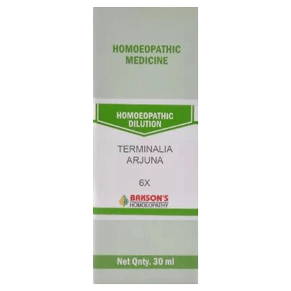 Bakson's Homeopathy Terminalia Arjuna Dilution 6X bottle of 30 ml Dilution