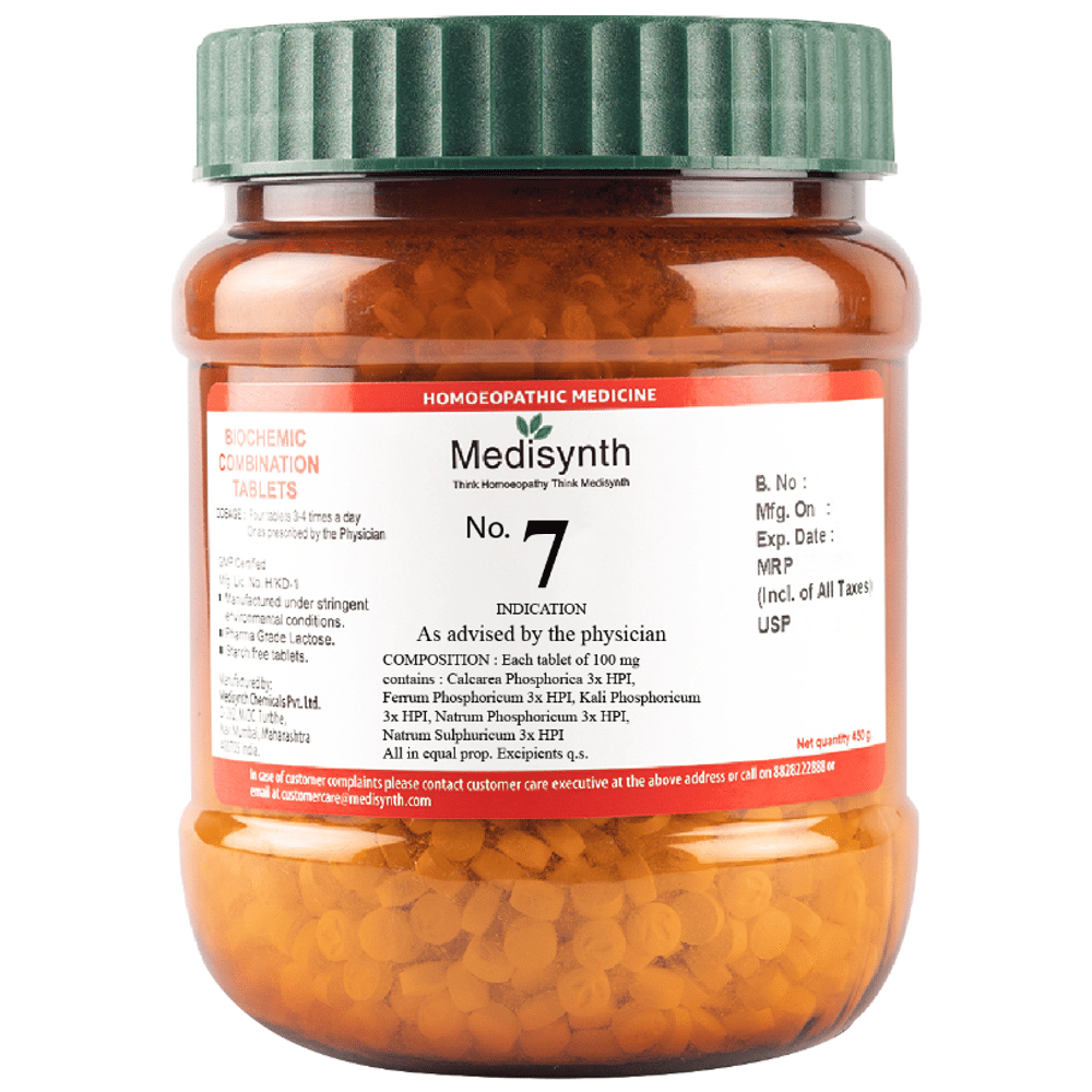 Medisynth Bio-chemic Combination No.7 bottle of 450 gm Biocombination Tablet