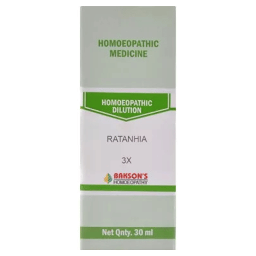 Bakson's Homeopathy Ratanhia Dilution 3X bottle of 30 ml Dilution Bakson's Homeopathy Ratanhia Dilution 3X bottle of 30 ml Dilution