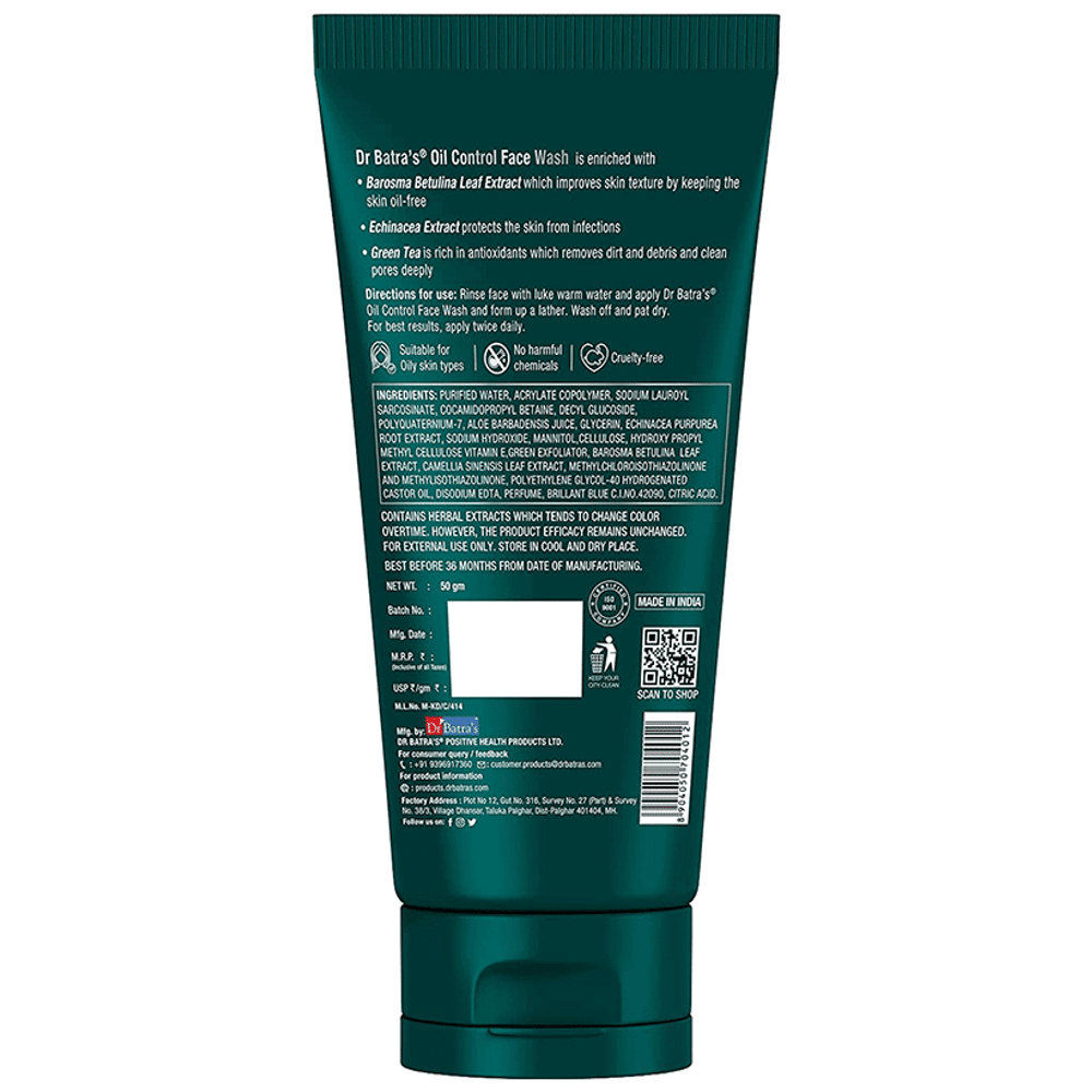 Dr Batra's Oil Control Face Wash tube of 50 gm Face Wash Dr Batra's Oil Control Face Wash tube of 50 gm Face Wash