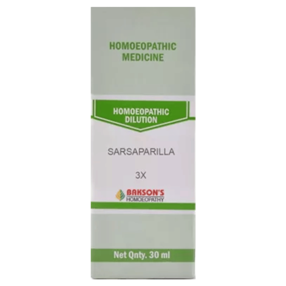 Bakson's Homeopathy Sarsaparilla Dilution 3X bottle of 30 ml Dilution