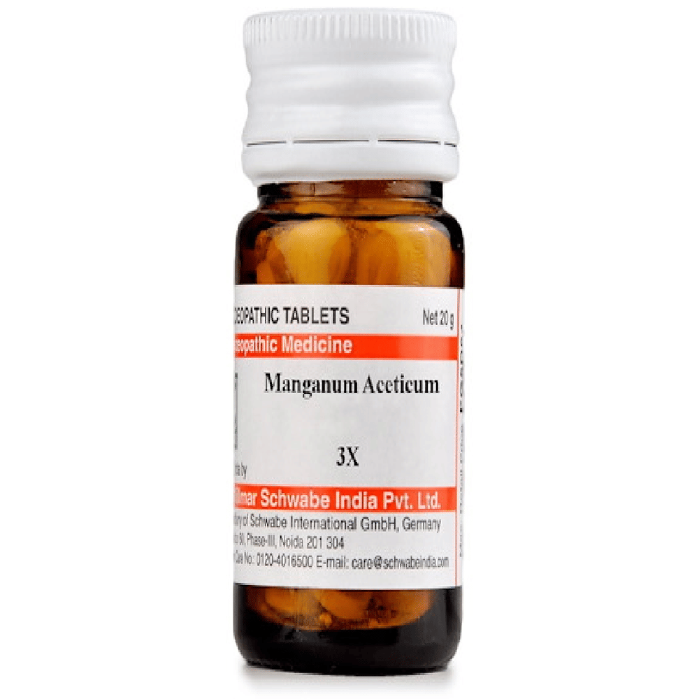 Dr Willmar Schwabe India Manganum Aceticum Trituration Tablet 3X bottle of 20 gm Trituration Tablet