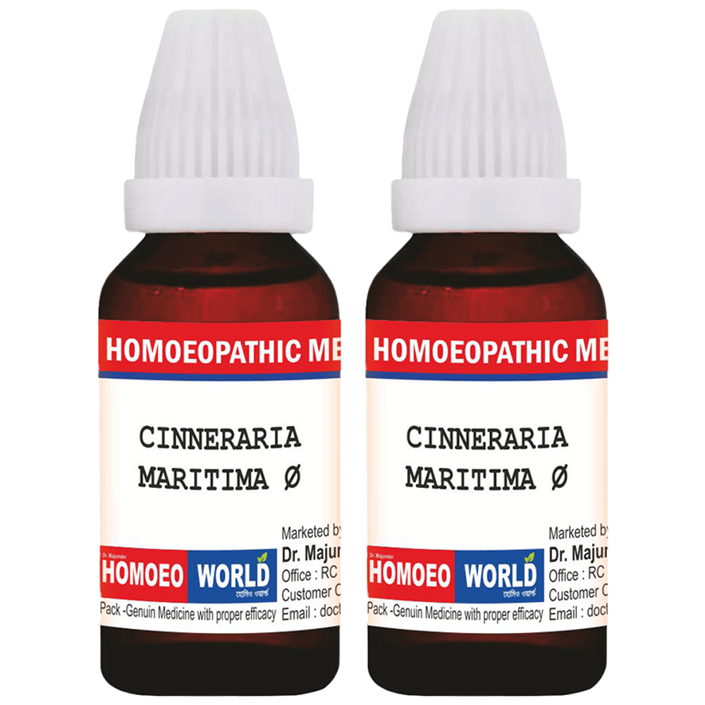 Dr. Majumder Homeo World Cineraria Maritima Mother Tincture (30ml Each) Q combo pack of 2 bottles