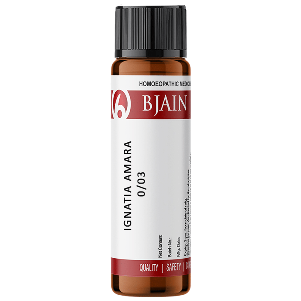 Bjain Ignatia Amara Globules 0/3 LM bottle of 6 gm Globules