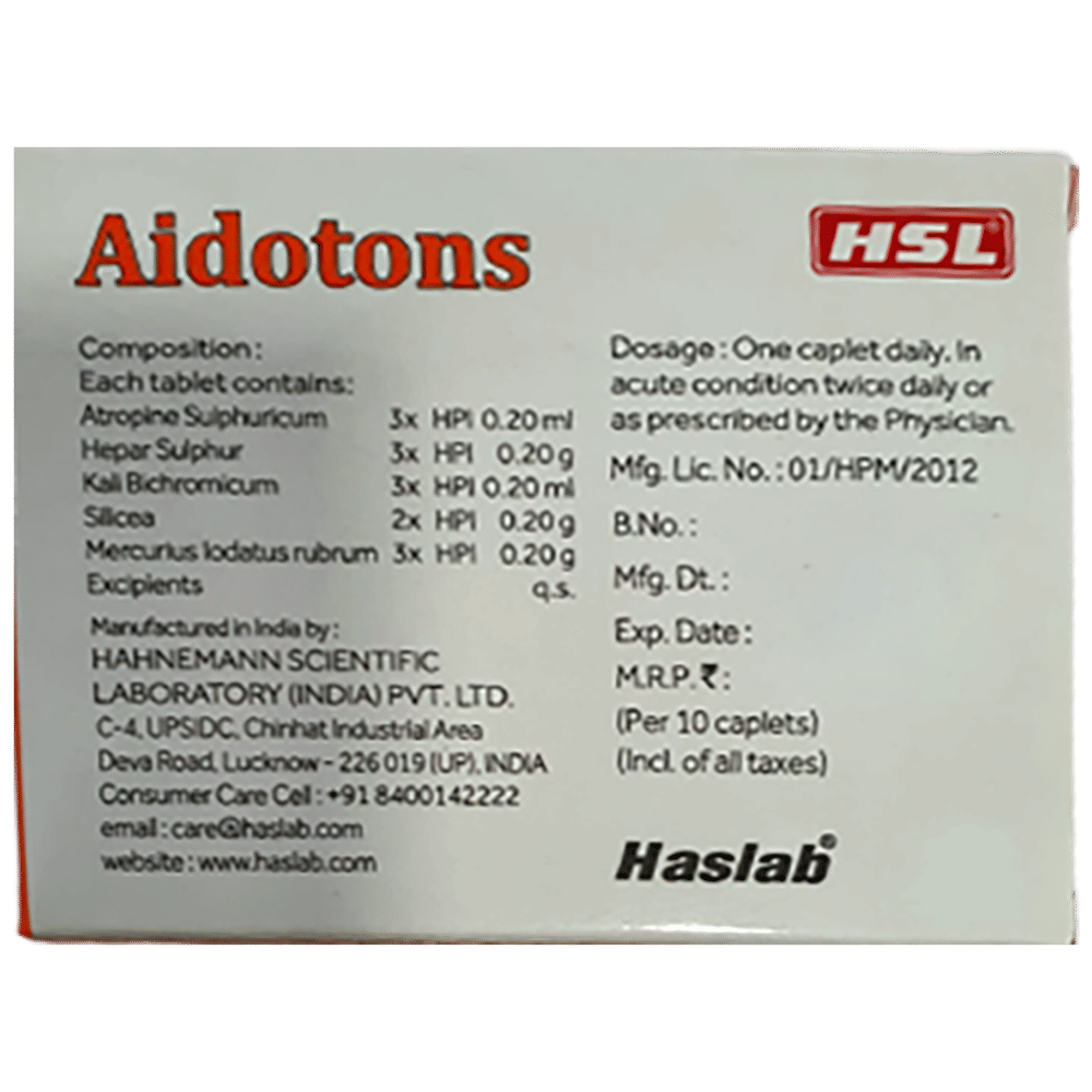 Haslab Aidotons Caplet box of 10 caplets Haslab Aidotons Caplet box of 10 caplets
