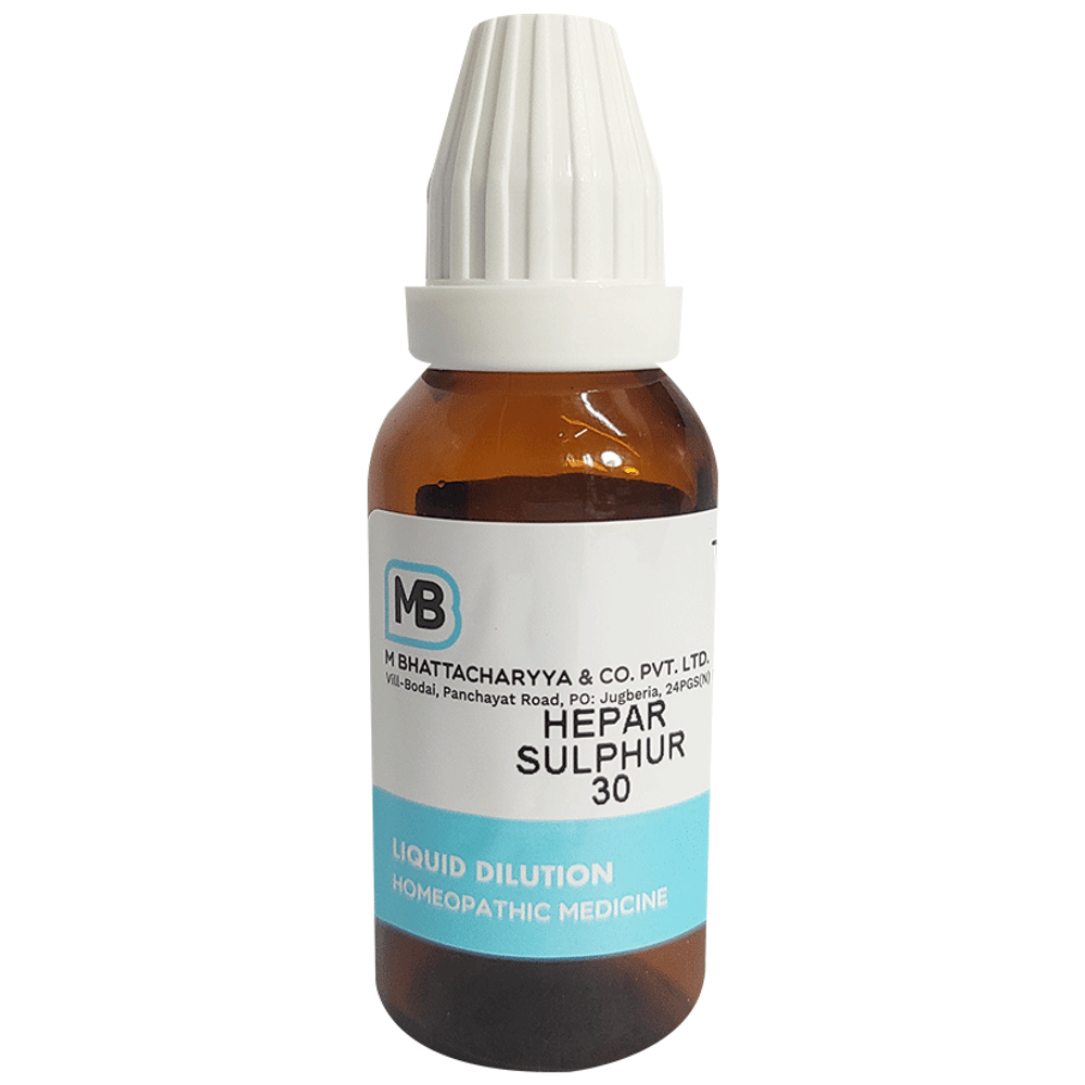 MB Hepar Sulphur Dilution 30 bottle of 30 ml Dilution MB Hepar Sulphur Dilution 30 bottle of 30 ml Dilution