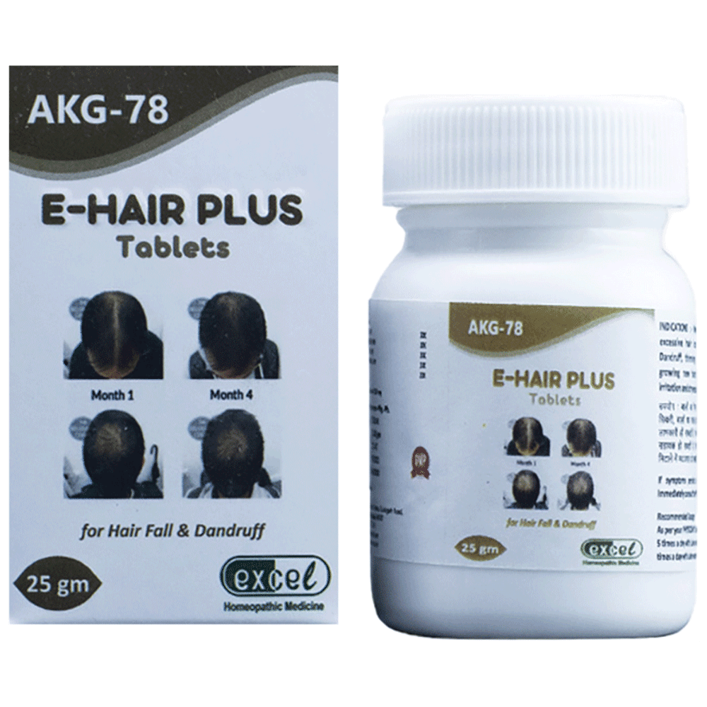 Excel AKG 78 E-Hair Plus Tablet bottle of 25 gm Tablet