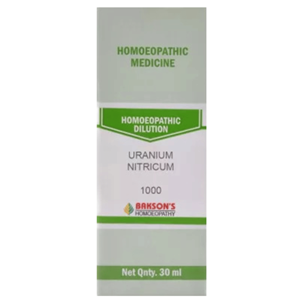 Bakson's Homeopathy Uranium Nitricum Dilution 1000 CH bottle of 30 ml Dilution