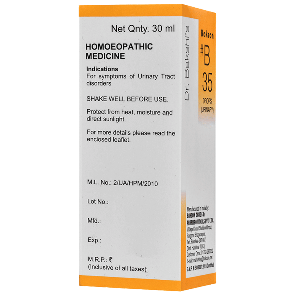 Bakson B35 Urinary Drop bottle of 30 ml Drop