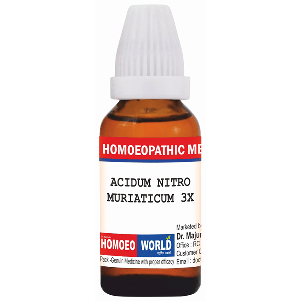 Dr. Majumder Homeo World Acidum Nitro Muriaticum Dilution (30ml Each) 3X box of 1 Bottle