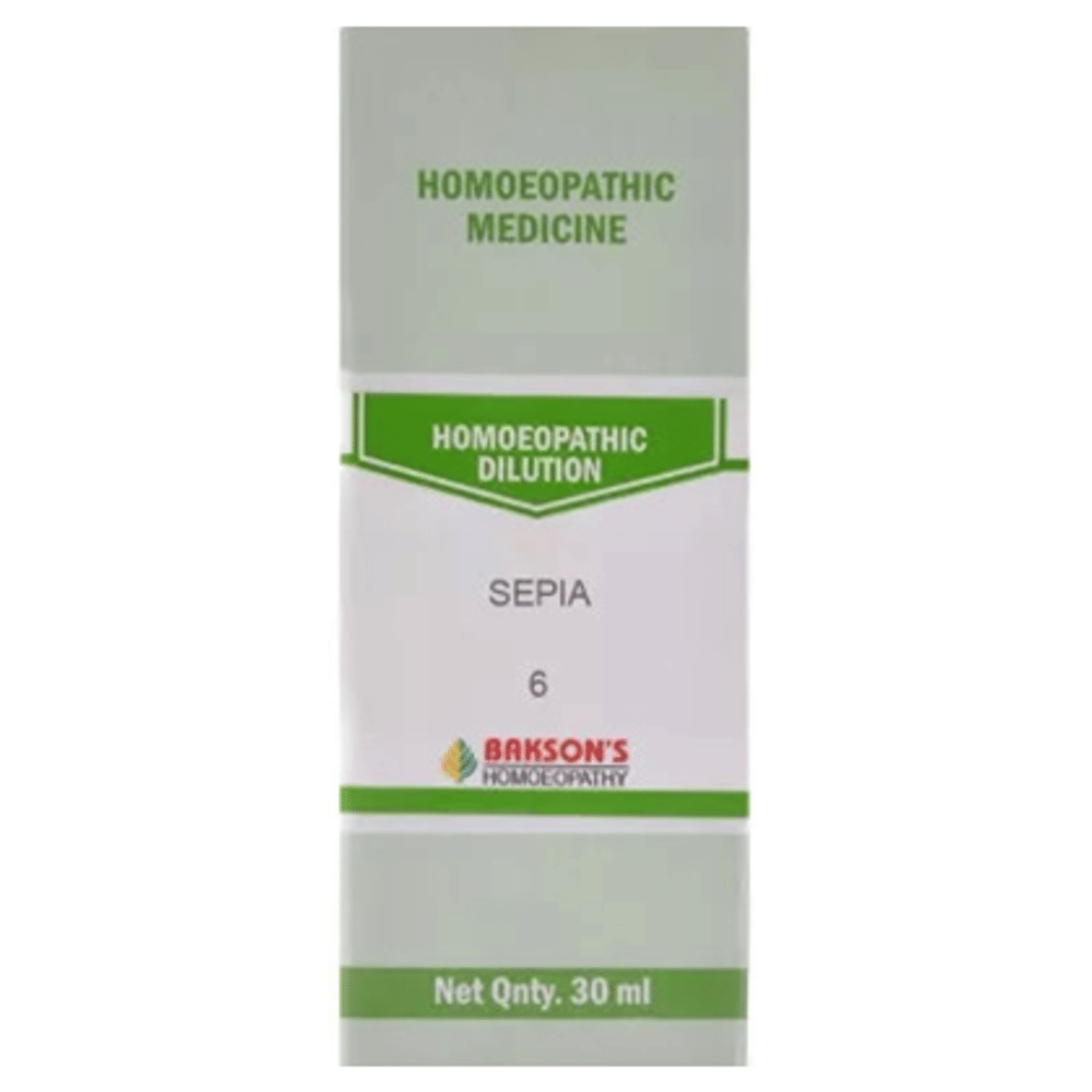 Bakson's Homeopathy Sepia Dilution 6 CH bottle of 30 ml Dilution