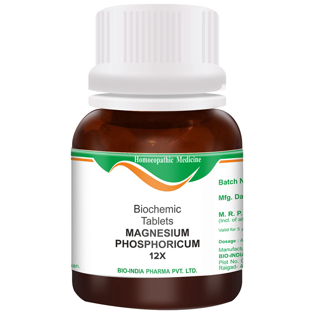 Bio India Magnesium Phosphoricum Biochemic Tablet 12X bottle of 25 gm Biochemic Tablet Bio India Magnesium Phosphoricum Biochemic Tablet 12X bottle of 25 gm Biochemic Tablet