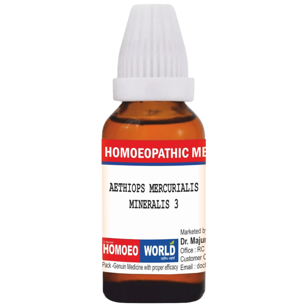 Dr. Majumder Homeo World Aethiops Mercurialis Mineralis Dilution(30ml Each) 3 combo pack of 6 bottles