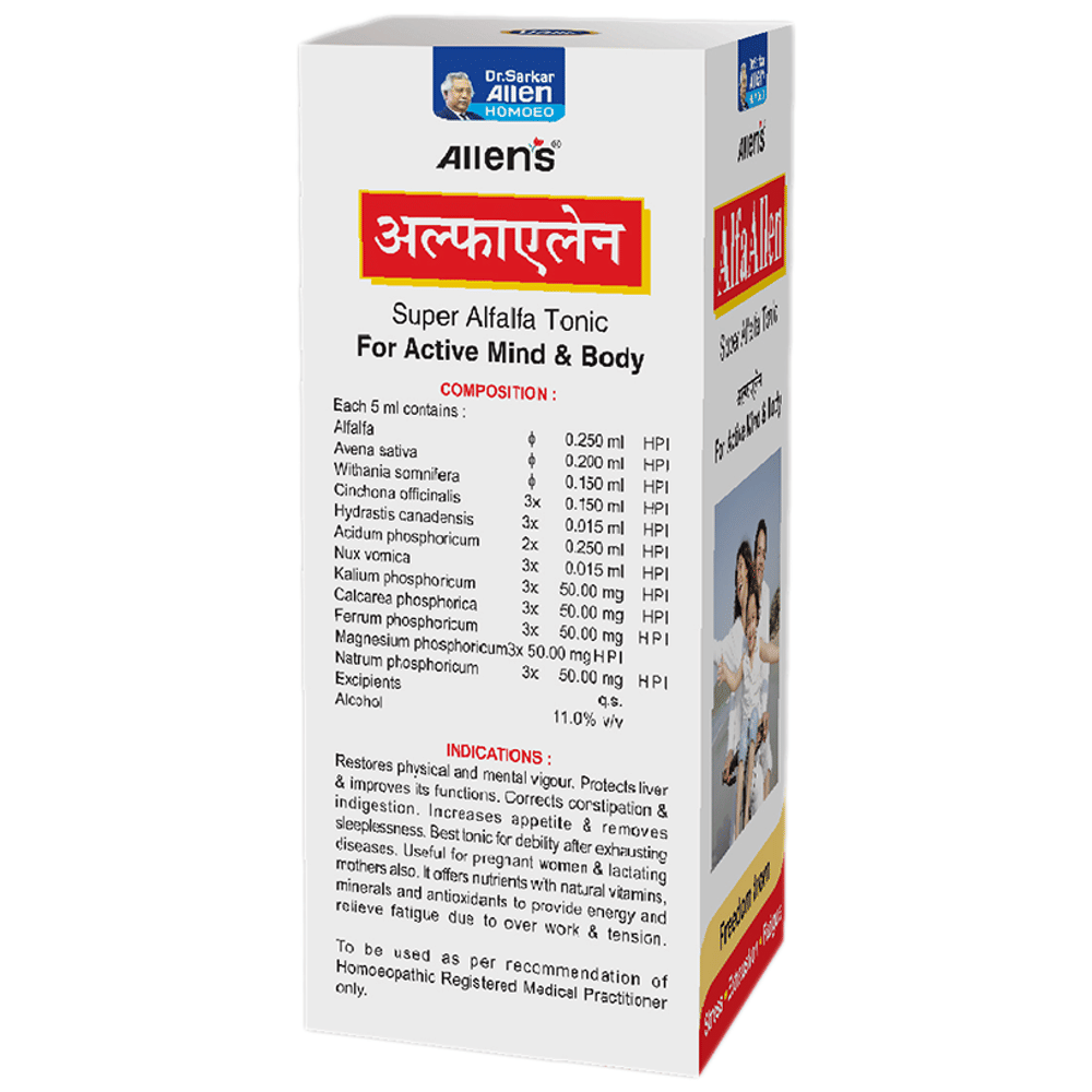 Allen Laboratories Alfa Allen Tonic No Added Sugar bottle of 450 ml Tonic