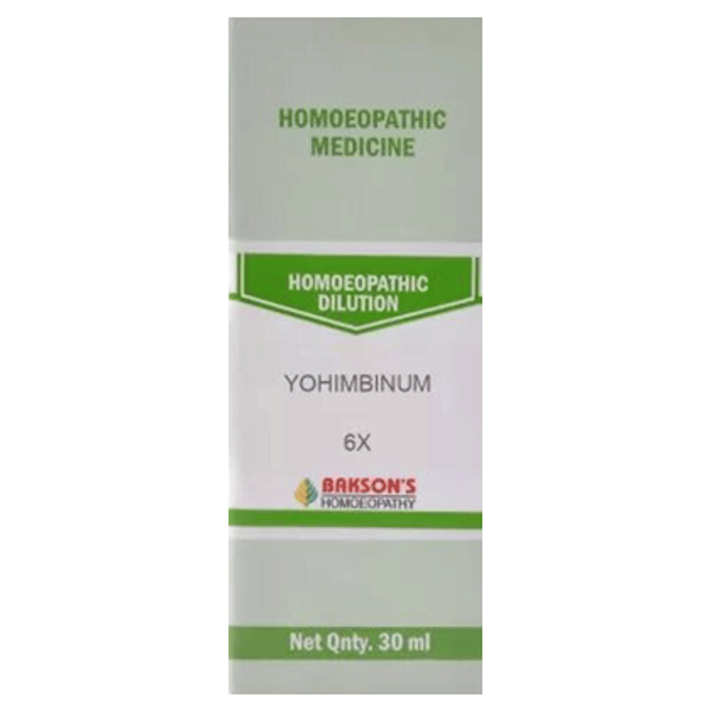Bakson's Homeopathy Yohimbinum Dilution 6X bottle of 30 ml Dilution Bakson's Homeopathy Yohimbinum Dilution 6X bottle of 30 ml Dilution