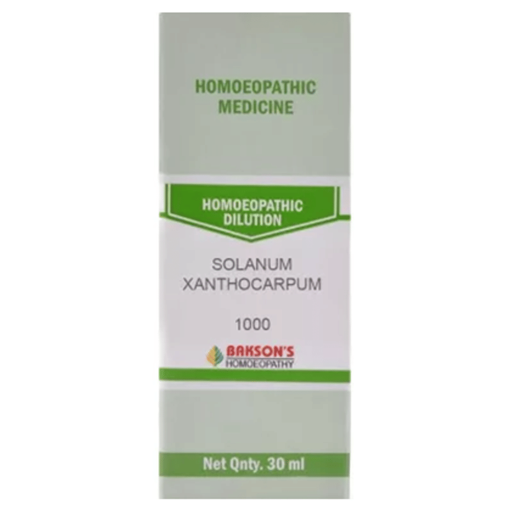 Bakson's Homeopathy Solanum Xanthocarpum Dilution 1000 CH bottle of 30 ml Dilution