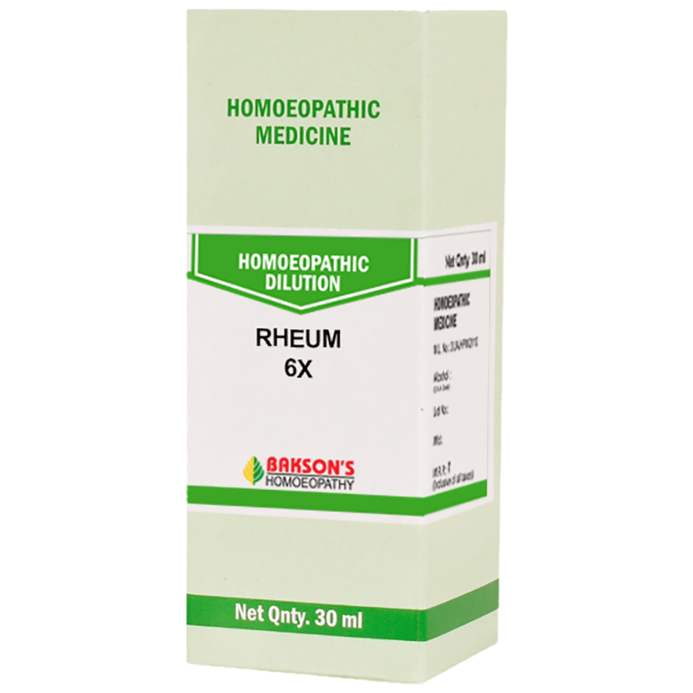 Bakson's Homeopathy Rheum Dilution 6X bottle of 30 ml Dilution Bakson's Homeopathy Rheum Dilution 6X bottle of 30 ml Dilution