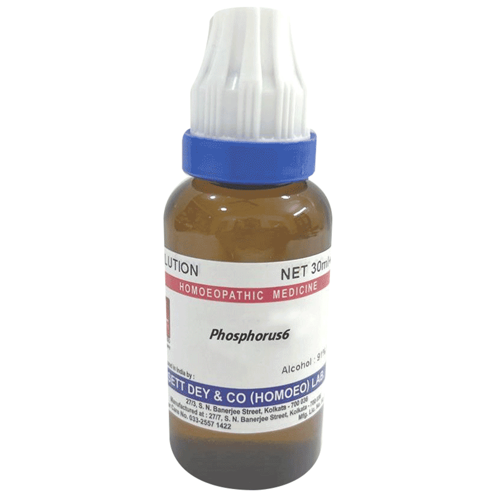 Sett Dey Phosphorus Dilution 6 bottle of 30 ml Dilution