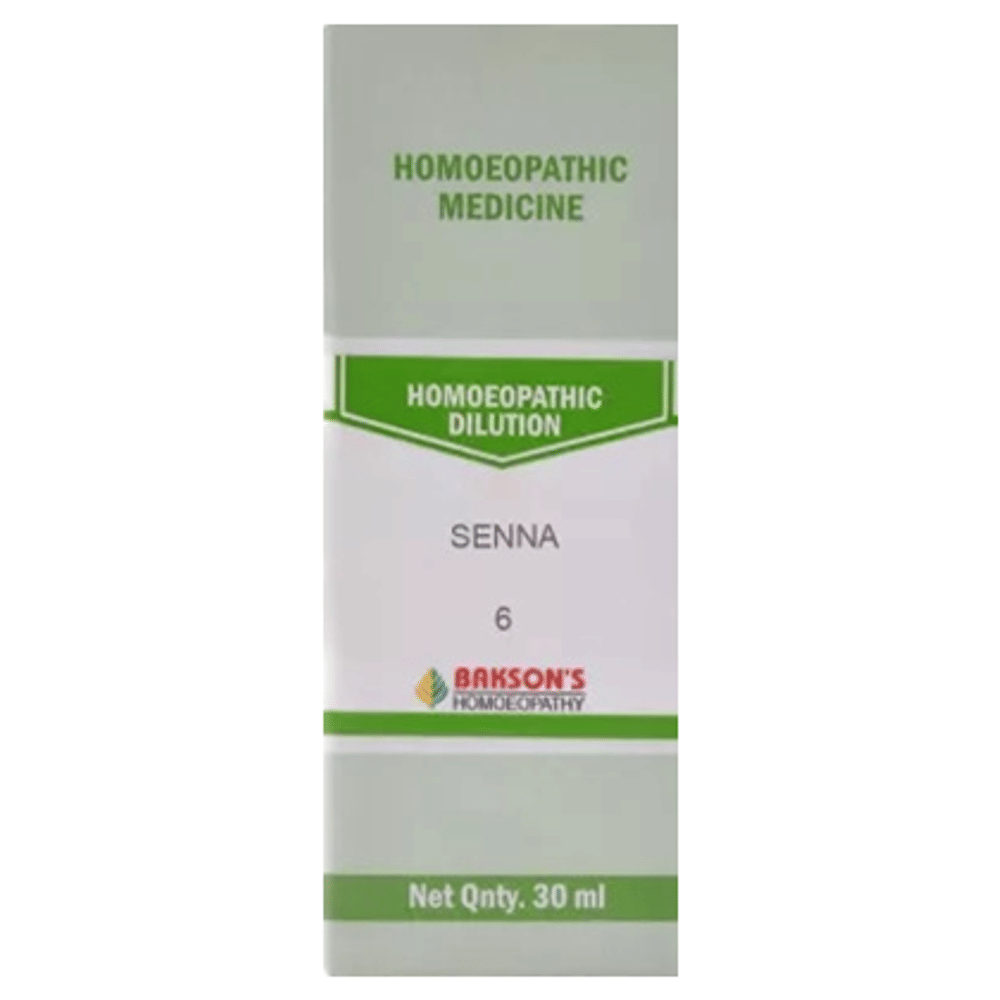 Bakson's Homeopathy Senna Dilution 6 CH bottle of 30 ml Dilution