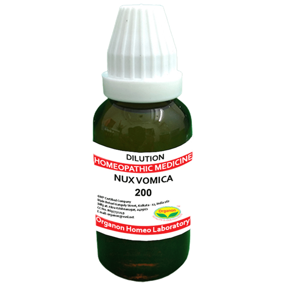 Organon Nux Vomica Dilution 200 bottle of 10 ml Dilution
