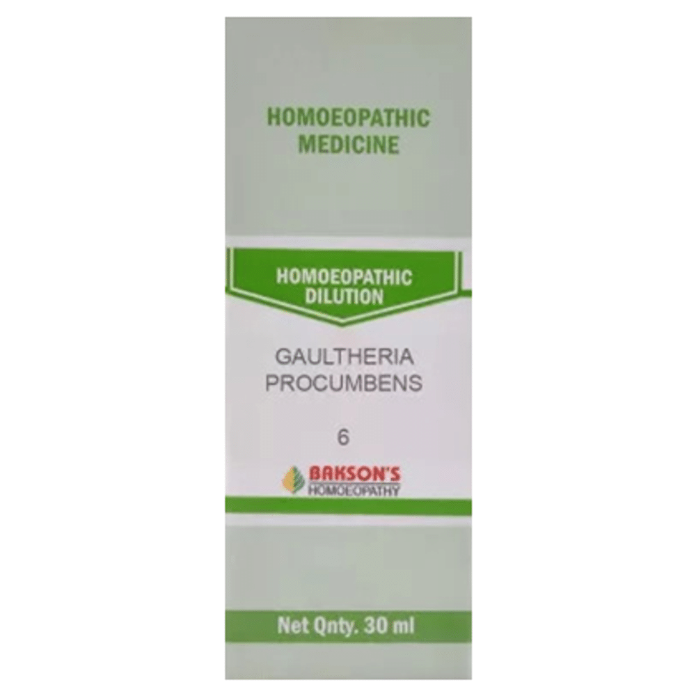 Bakson's Homeopathy Gaultheria Procumbens Dilution 6 CH bottle of 30 ml Dilution
