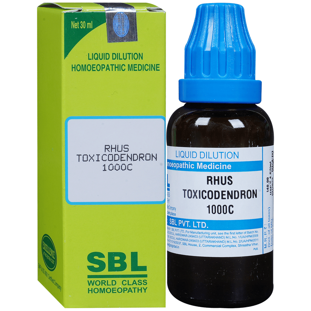 SBL Rhus Toxicodendron Dilution 1000 CH bottle of 30 ml Dilution
