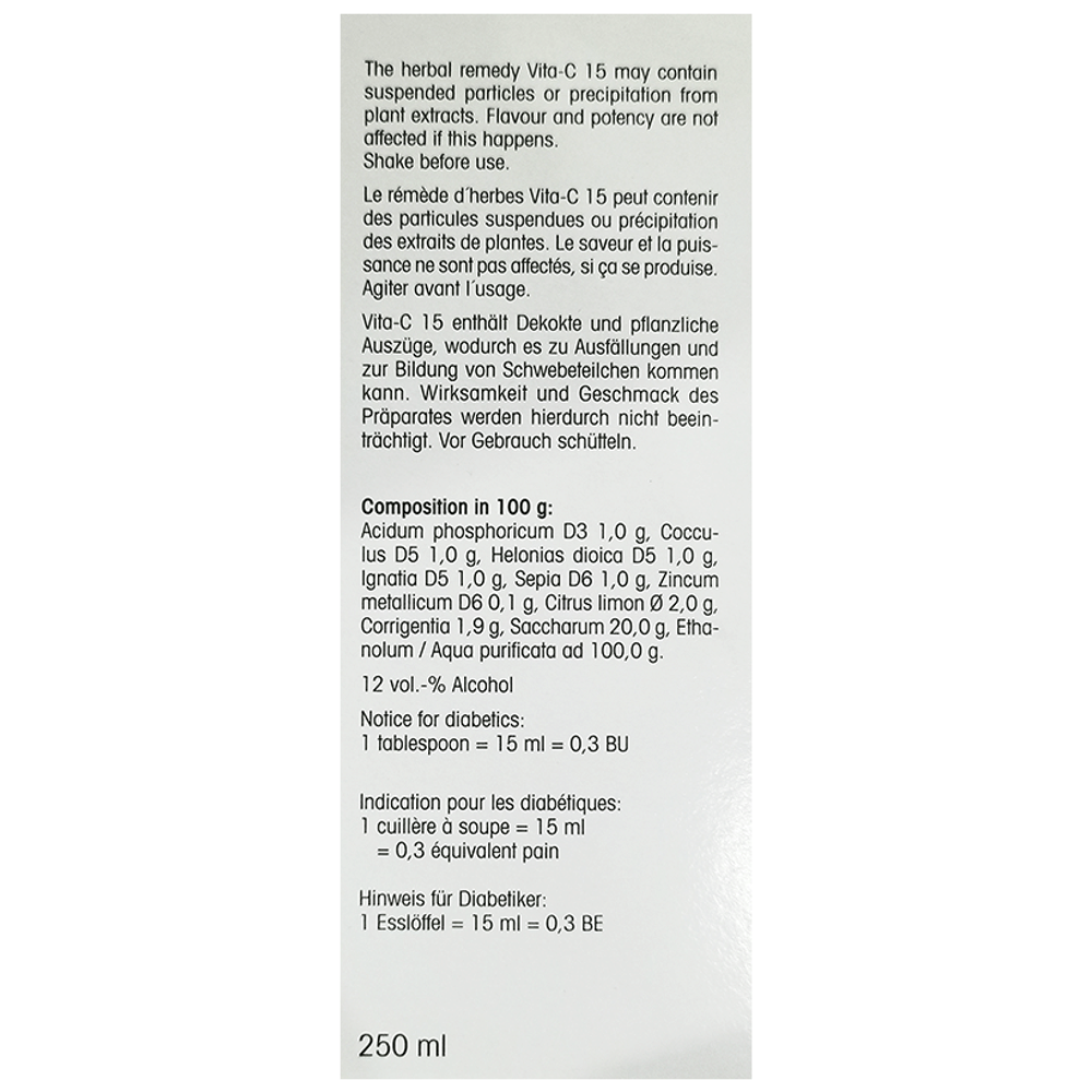 Dr. Reckeweg Vita-C 15 Sedative Nerve Tonic bottle of 250 ml Tonic