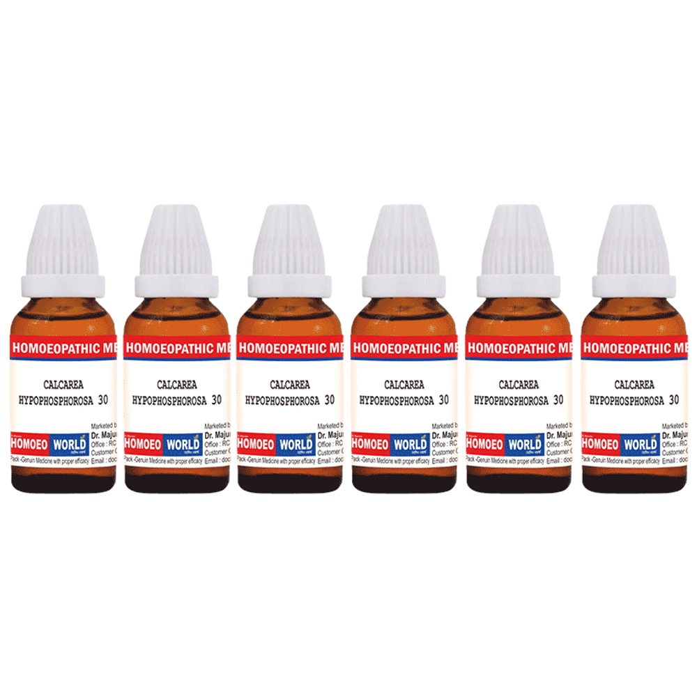Dr. Majumder Homeo World Calcarea Hypophosphorosa Dilution (30ml Each) 30 CH combo pack of 6 Packs