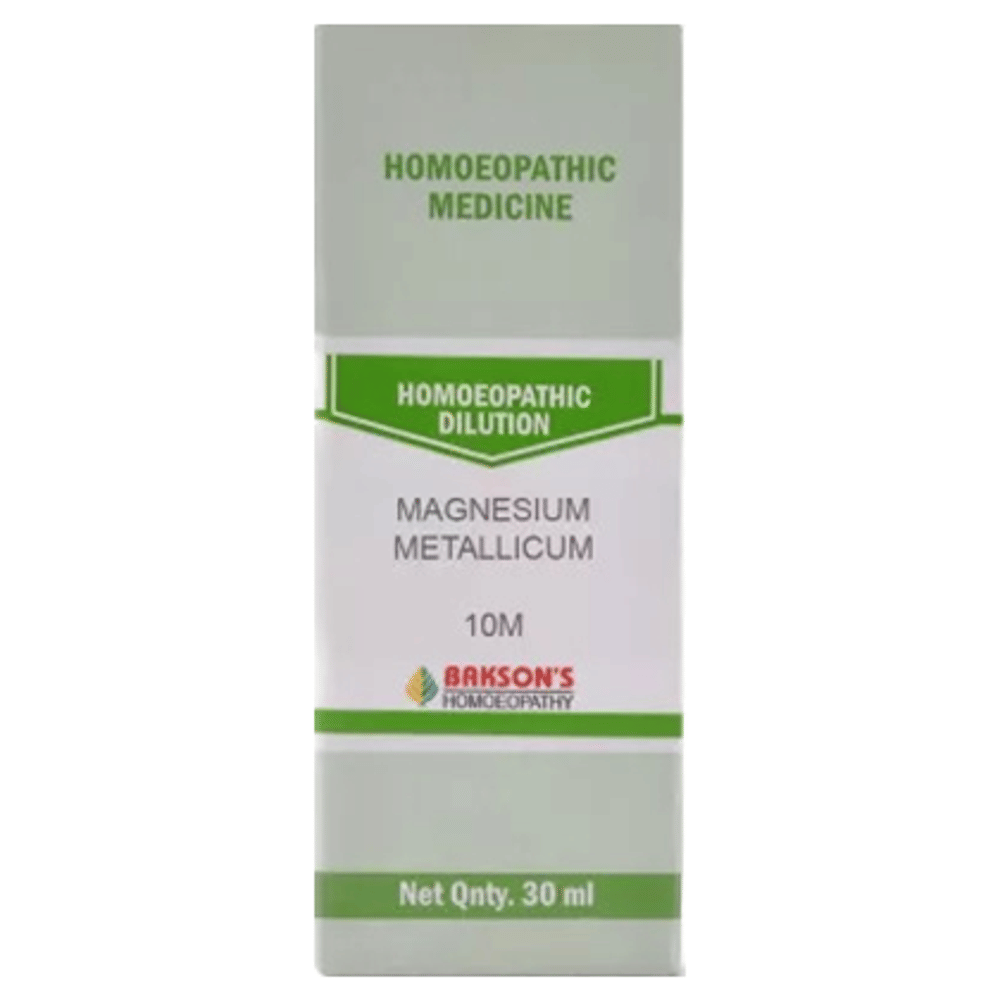 Bakson's Homeopathy Dilution Magnesium Metallicum 10M bottle of 30 ml Dilution