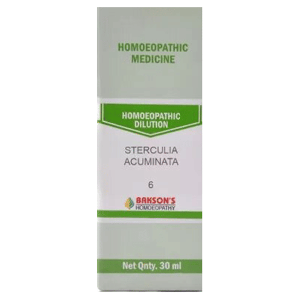 Bakson's Homeopathy Sterculia Acuminata Dilution 6 CH bottle of 30 ml Dilution