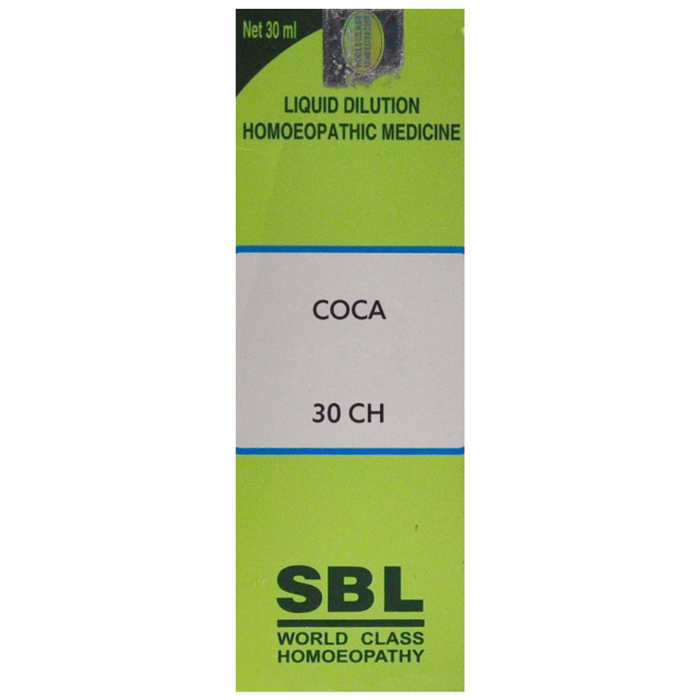 SBL Coca Dilution Homeopathic Medicine 30 CH bottle of 30 ml Dilution
