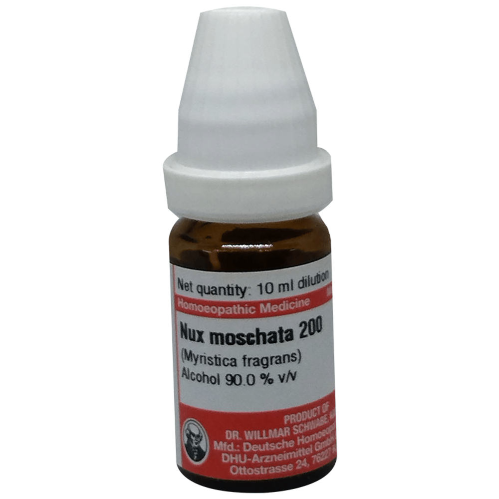 Dr Willmar Schwabe Germany Nux Moschata (Myristica Fragrans) Dilution 200 bottle of 10 ml Dilution