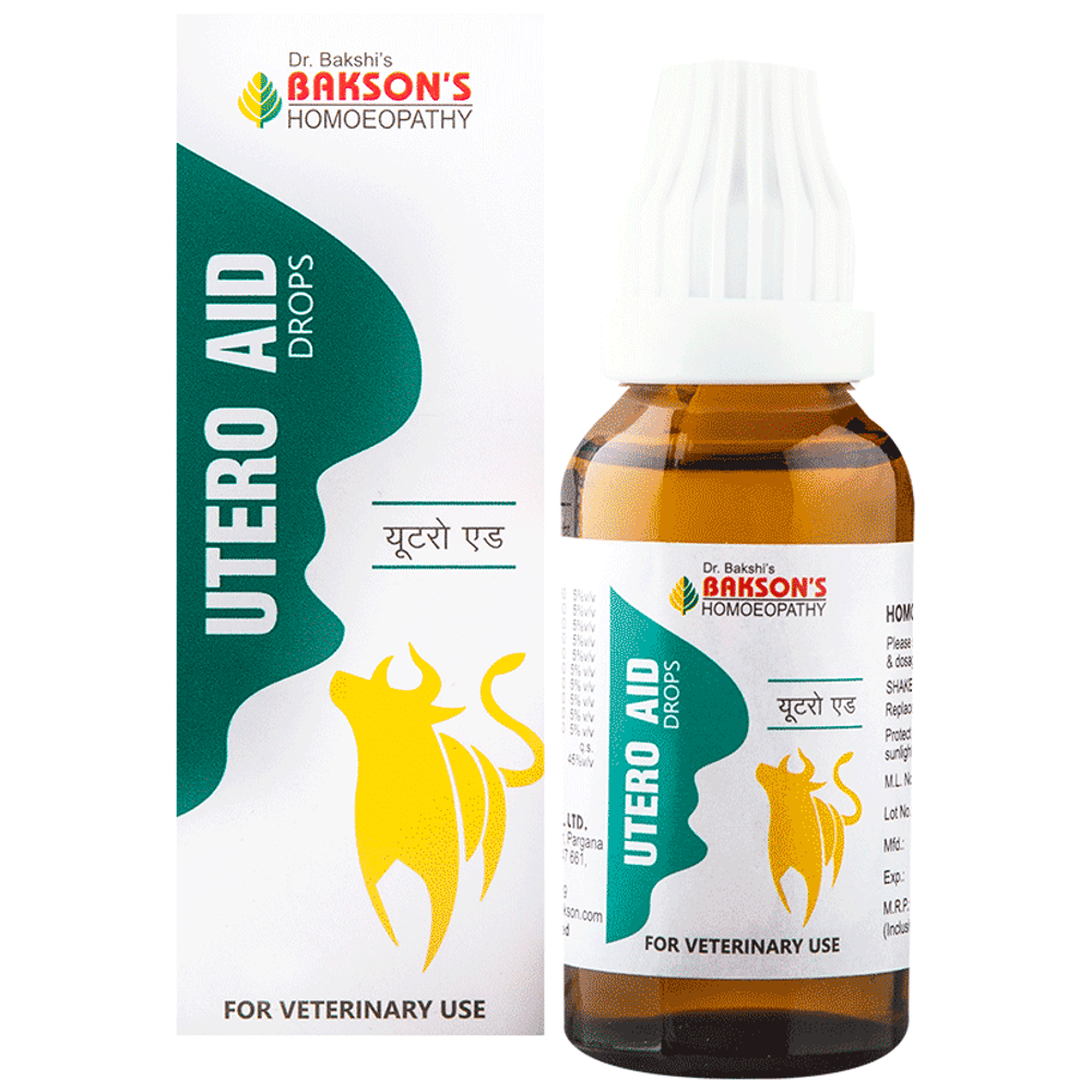 Bakson's Homeopathy Utero Aid Drop for Veterinary Use bottle of 30 ml Drop