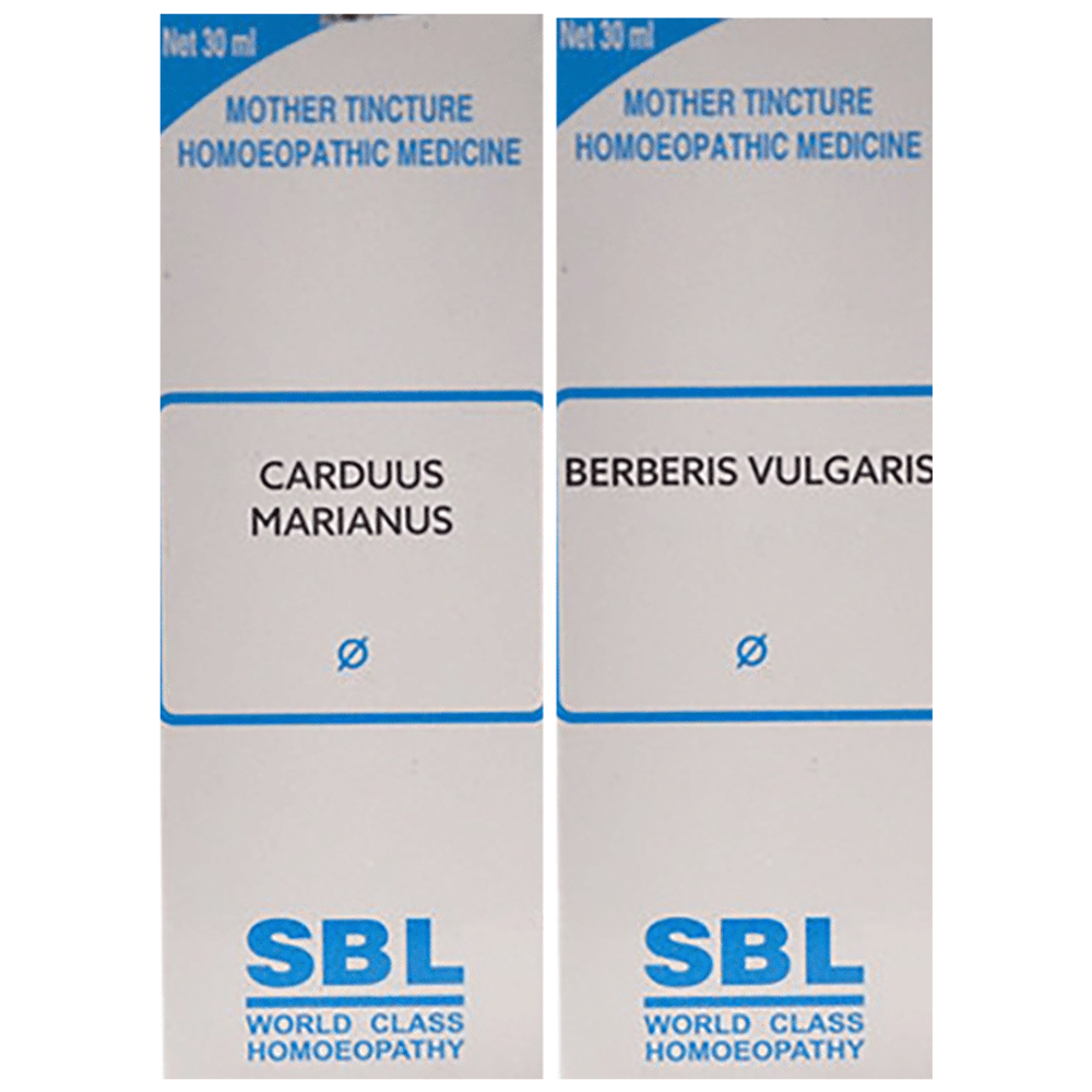 Combo Pack of SBL Berberis Vulgaris Mother Tincture Q & SBL Carduus Marianus Mother Tincture Q (30ml Each) combo pack of 2 bottles