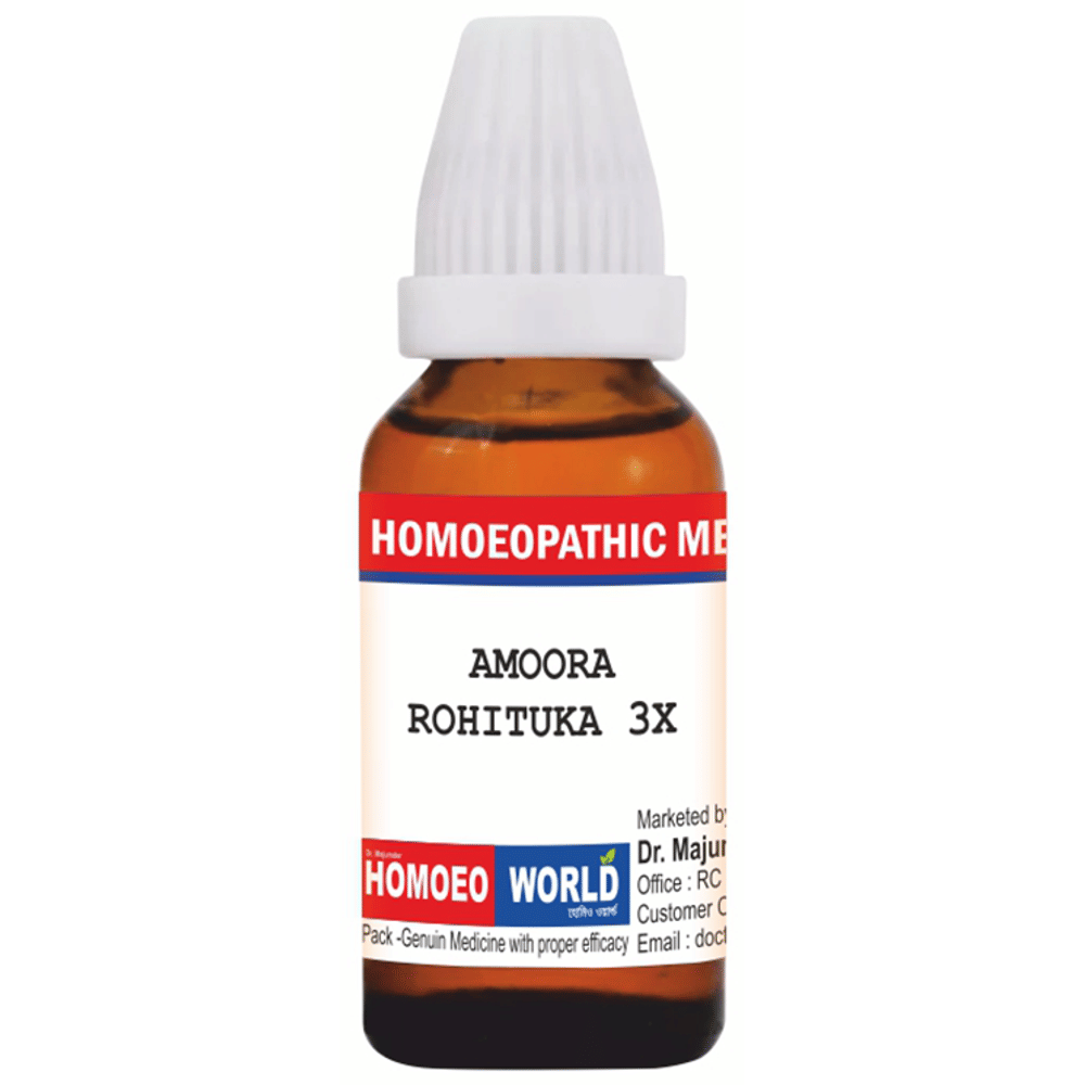 Dr. Majumder Homeo World Amoora Rohituka Dilution (30 ml Each) 3X combo pack of 6 bottles