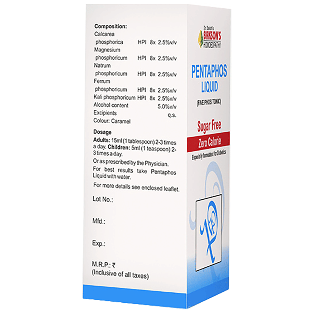 Bakson's Homeopathy Pentaphos Liquid Sugar Free bottle of 115 ml Liquid Bakson's Homeopathy Pentaphos Liquid Sugar Free bottle of 115 ml Liquid