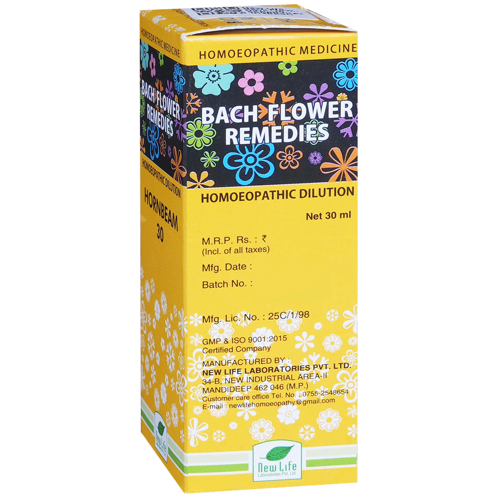 New Life Bach Flower Horn Beam 30 bottle of 30 ml Dilution New Life Bach Flower Horn Beam 30 bottle of 30 ml Dilution